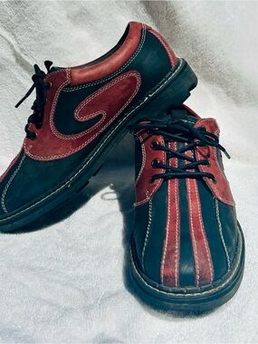 John Fluevog Women’s 10/Men’s 8 Supervog Black Burgundy Classic Lace-Up Derby